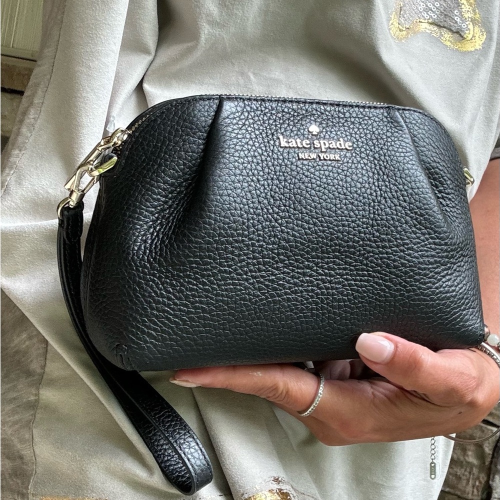 Authentic KATE SPADE Pebbled leather zip top Satchel/Wristel/crosby - Picture 7 of 15